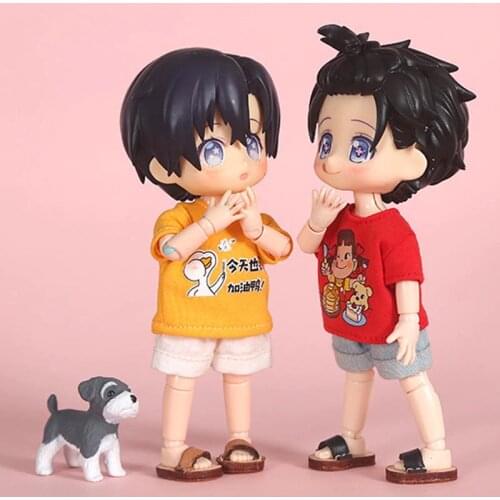 HOUZIWA New OB11 Shoes Slippers Leather BJD Doll Shoes For OB11 Doll