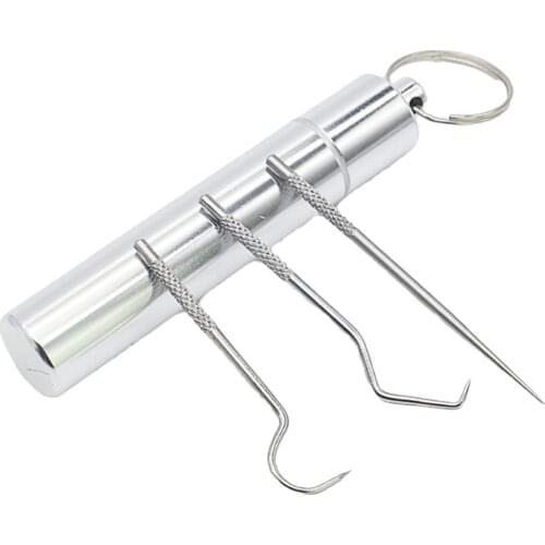 Portable stainless steel Toothpick fruit fork household tooth extractor, outdoor household travel sealed storage container box