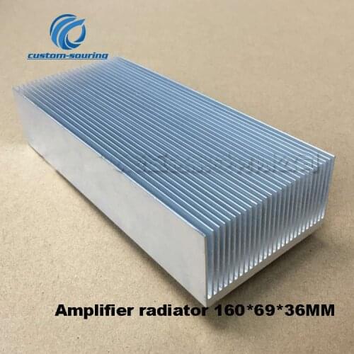 1PC Amplifier radiator 160*69*36MM Audio amplifier heatsink silver LED heat sink
