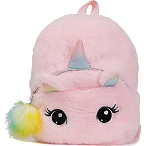 Kawaii Backpack Pink Plush Backpack Unicorn Backpack Ladies School Kids Backpack Cartoon Anime Japanese Style Pack