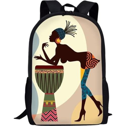 INJERSDESIGNS Black Girl Magic Printed Backpack Women School Backpack for Teenager School Bags Fashion Afro Lady Pattern Mochila