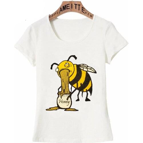Harajuku Anatomy of Bee Funny T-Shirt Womens Honey Design Tops High Quality Fashion All-match Female White Tee Shirts