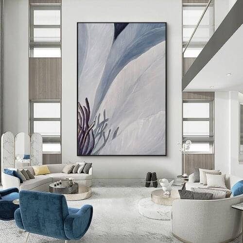 Living room large vertical modern home decoration abstract painting decorative murals 100% handmade oil painting on canvas