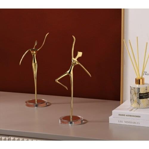 Modern Minimalist Light Luxury Ballet Dancercopperornaments Living Room Winecabinetshelfoffice Furnishingsgifts Home Decorations