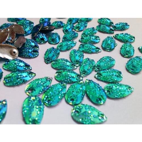 Water drop shape sew on rhinestones Light blue stones 10*18 mm crystal strass hand sewing for dress 100pcs/lot