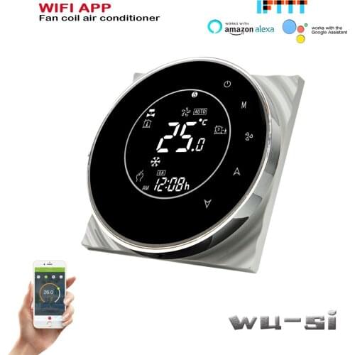 TUYA air conditioning thermostat, 2P/4P for heating and cooling, works with Google Assistant voice control