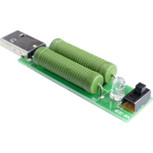 USB mini discharge load resistor 2A/1A With switch 1A Green led, 2A Red led