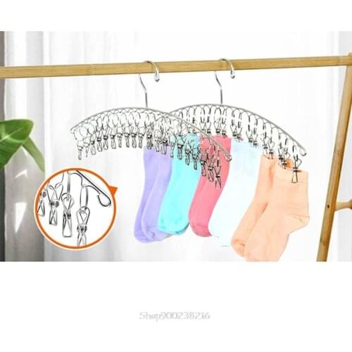 Windproof Clothes Hanger Laundry Socks Gloves Hanging Rack Stainless Steel Magic Fixed Clip Shelf Outdoor O31 20 Dropship