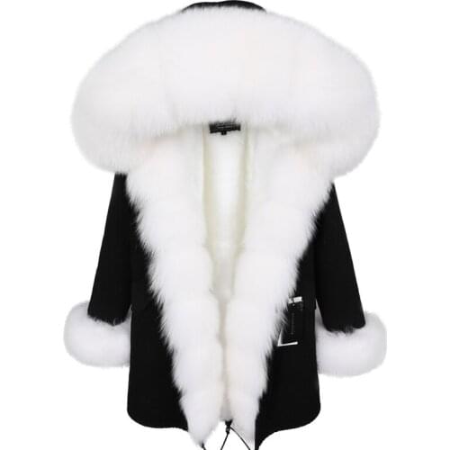 MaoMaoKong2020 new Fox fur collar Winter wild women park jacket Long womens coat clothes