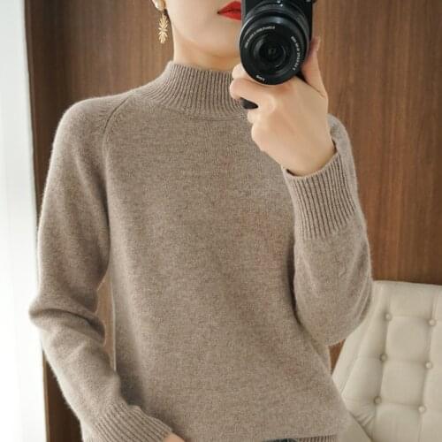 KOIJINSKY Womens wool knit with seven pin shoulder turtleneck sweater Top womens choice