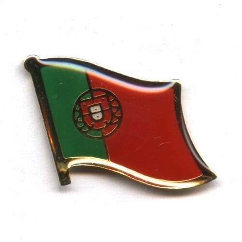 Portugal country flag lapel pin badge+Iron plated brass+paints+epoxy+butterfly back button-Free shipping(350 pcs/lot)
