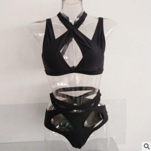 2021 New Fashion Ladies Swimsuit Sexy Solid Color Tied Generation Solid Color Bikini Swimsuit South Africa Female Swimwear