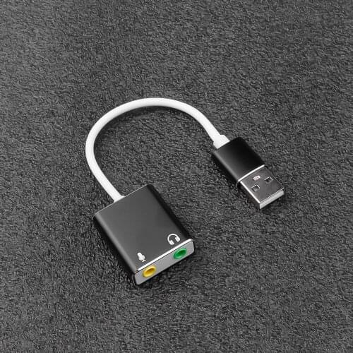 Kebidumei 3D Stereo USB Audio Adapter Free drive Sound Card High Speed External USB 2.0 Sound Card Headphone for Mac OS Windows