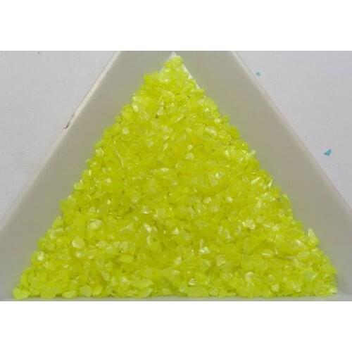 45 Gram Yellow Glass Crushed Chips Irregular Shape Nail Art Tips + Storage Box