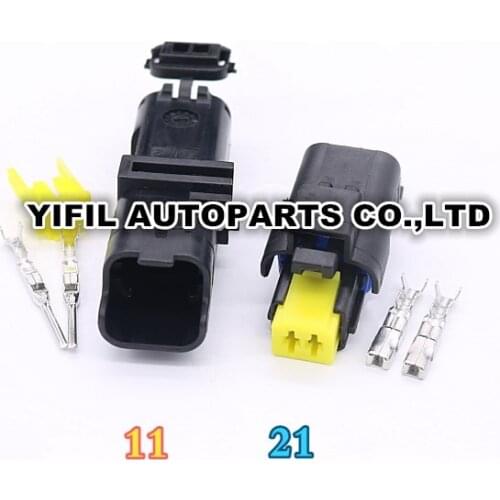 5/10sets/lot 2 Pin/Way FCI Connector FO Turn light Plug,FO Lamp Socket Car Sensor Connector Sealed For PEUGEOT Citroen Ford