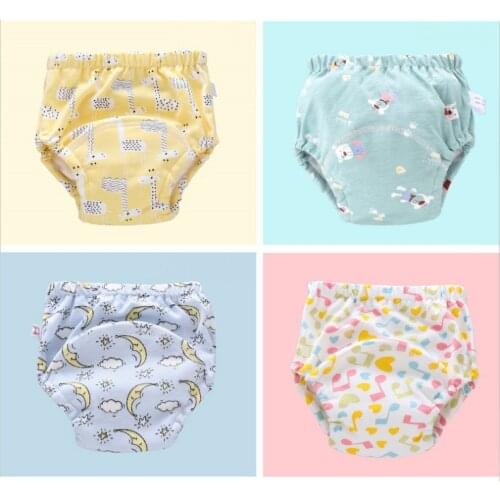 6Layer Waterproof Reusable Baby Cotton Training Pants Infant Shorts Underwear Cloth Diaper Nappies Child Panties Nappy Changing