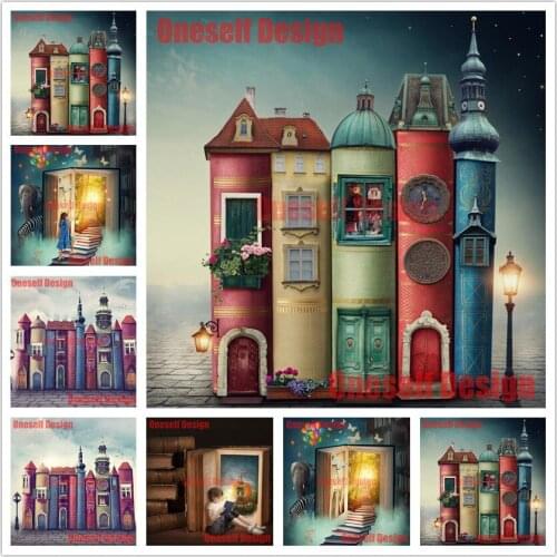 5D Diamond Painting full square Book House diamond embroidery full set book rhinestone pictures diamond art kit decoration home