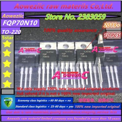Aoweziic 2019+ 10 PCS FQP70N10 70N10 TO-220 N-channel field effect MOS tube 70A 100V