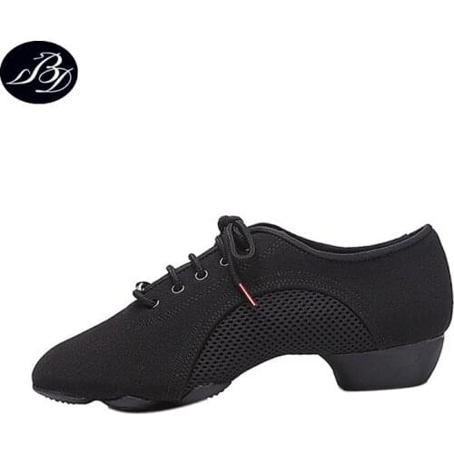 BD dance shoes JW-1 men/women canvas training shoes leather teaching outdoor indoor ballroom shoes rubber split sole breathable