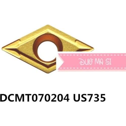 Free shipping 10pcs DCMT070202 US735/DCMT070204 US735 carbide inserts for SDJCR/SDACR ,Turning Blades for Stainless Steel
