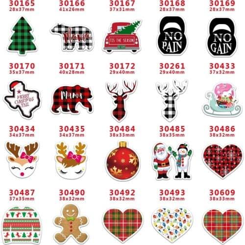 Free shipping 30 pcs planar resin christmas resin pr30609