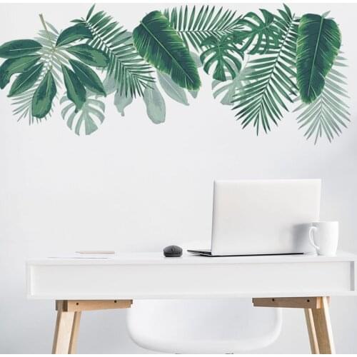 Large Banana Coconut Leaf Wall Stickers for Bedroom Living rooms Wall Decor Vinyl PVC Wall Decals Murals Wallposter Home Decor