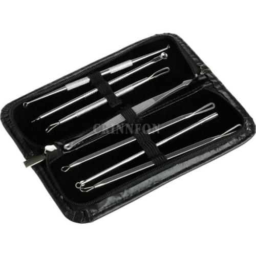 DHL 60Set 7 pcs/set Blackhead Pimple Blemish Comedone Acne Extractor Remover Hand Tool Set Kit