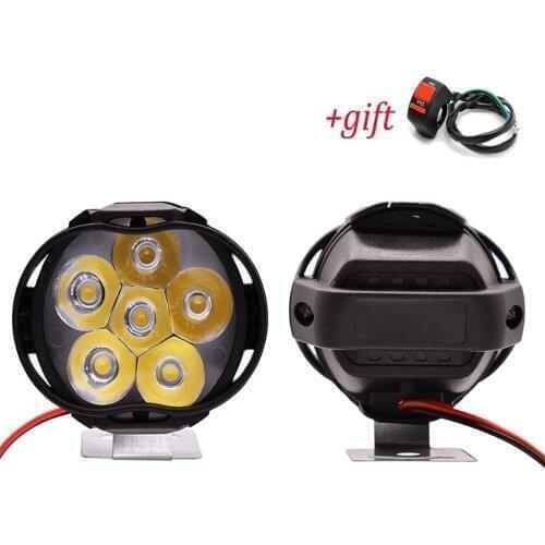 2PCS Motorcycle Headlight 1000LM Spotlight With Switch Auxiliary Lamps For Kawasaki Z750 Z1000 Z650 Z900 Z800 Z250 Z300 Z400