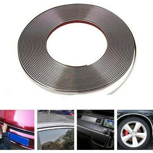 32ft Car Door Chrome Trim Molding Car Roof Door Side Decorate Protector Strips 6mm Moulding Trim Strip