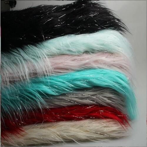 Imitation wool plus bright silk fur faux plush fur fabric for winter coat pillow vestcollar 7cm long pile plush fur tissu telas