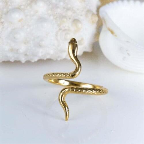 Simple Snake Shape Open Adjustable Finger Rings for Women Female Wedding Party Ring Fine Boho Jewelry Girl Gift