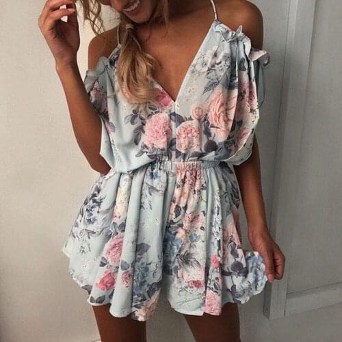 2020 Women Rompers print lace Jumpsuit Summer Short pleated Overalls Jumpsuit Female chest wrapped strapless Playsuit