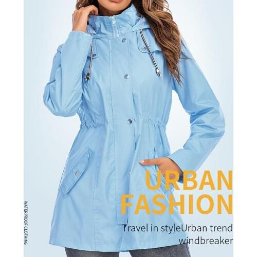 Women Rain Jacket Fast Dry Fashion Outdoor Rain Jacket Waterproof Lightweight Hoodie Raincoat Windbreaker For Female For Outdoor