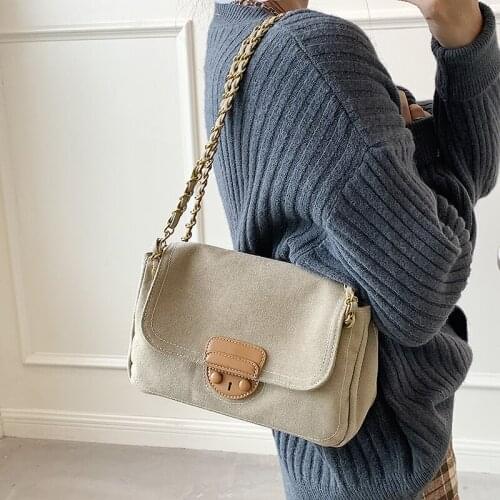 Fashion Women Canvas Handbags High Quality Ladies Chain Shoulder Messenger Bags Designer Female Small Crossbody Bags for Women