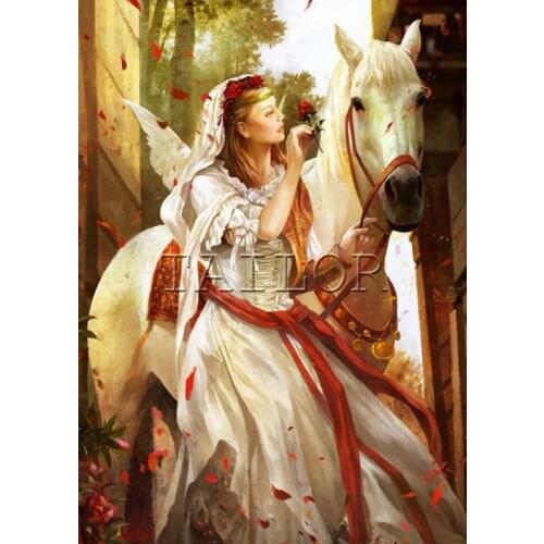 Mosaic cuadros embroidery 5d diamond painting kit set complet Cross stitch Dirll drawing full square horse unicorn flower woman