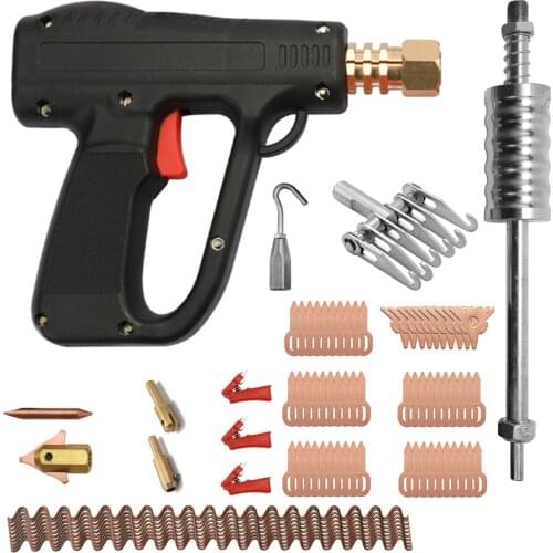 81Pcs/set Spot Welder Dent Puller Kit Spot Welding Electrodes Spotter Welder Straightenging Dents Remover Car Repairing Tools