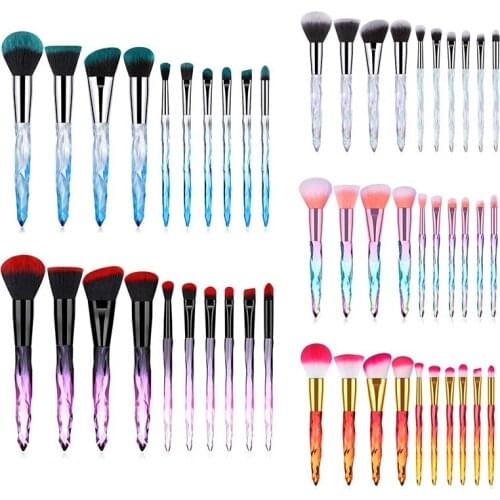 2020 New 5/7/10pcs Crystal Makeup Brushes Set Powder Foundation Brush Eye Shadow Eyebrow Professional Blush Makeup Brush Tools