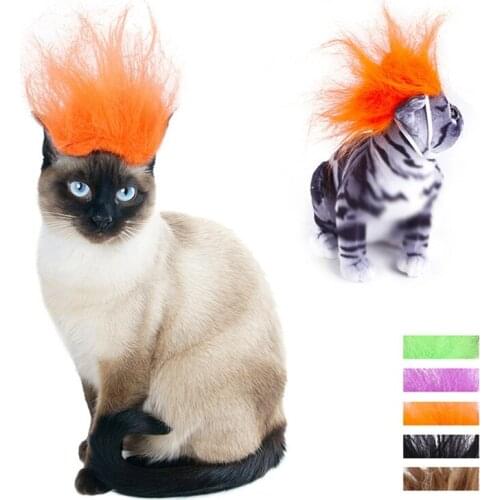 2021 New Funny Pet Messy Hair Headdress Dog Cat Wig Accessories Teddy Dress Up Headwear for Halloween Christmas ​Dog Accessories