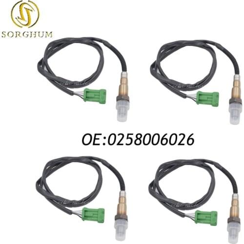 New 4pcs Oxygen Sensor 0258006026 For Citroen Berlingo C4 Fiat Lancia Peugeot 206 Oxygen Sensor 1.4-2.2L 1994