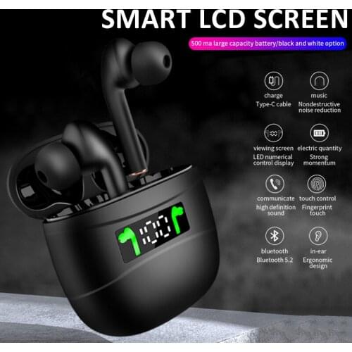 New LED Digital Display Sports Wireless Bluetooth 5.2 Earphones Binaural Separation Stereo Noise Reduction Music Earphones