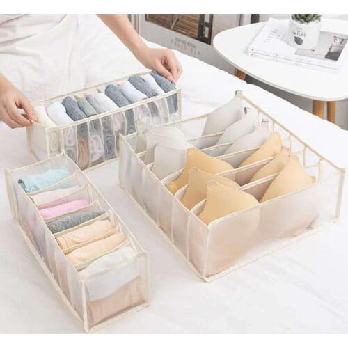 New Portable Underwear Storage Bag Underwear Bra Storage Box Closet Storage Artifact Socks Dormitory Storage 6 Compartments