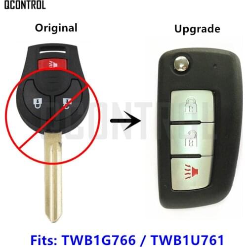 QCONTROL Upgraded Car Remote Key for NISSAN March Qashqai Sunny Sylphy Tiida X-Trail 433MHz ID46 Chip