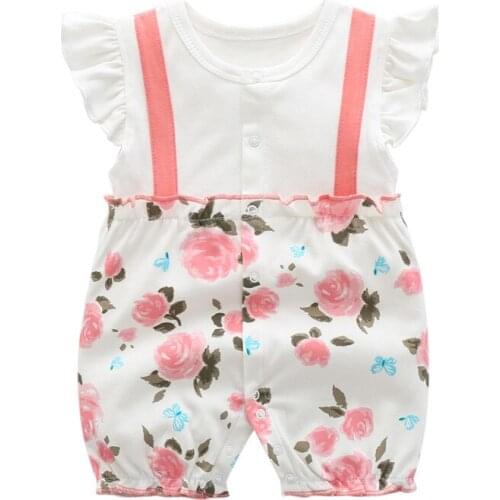 Baby Girls Clothes Newborn Summer Jumpsuit Infant Cotton Shorts Sleeve Romper 0-24 Month