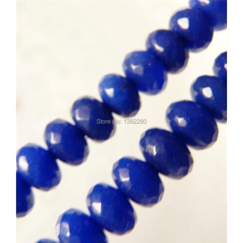 ! Wholesales Ball for jewelry making 5x8mm Blue Faceted chalcedony Loose Abacus Beads 15" 2pcs/lot jewelry JT6059