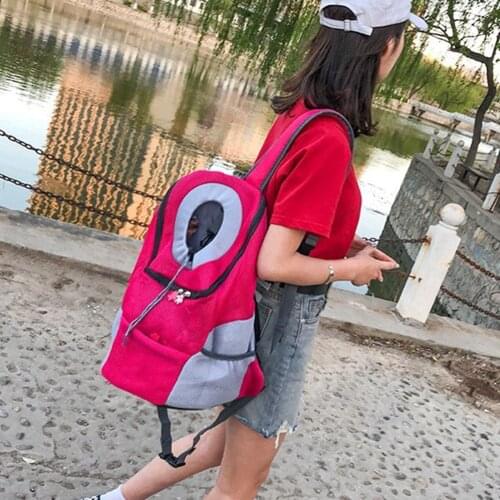 Cats Dogs Carrier Mesh Breathable Backpack Head Carrying Bag Outdoor Portable Pet Transport Travel Double Shoulder Front Bag