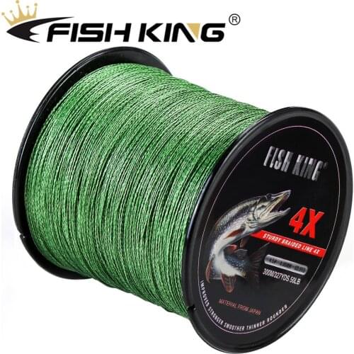 FISH KING 300M/500M Braided Wire PE Braided Fishing Line 0.4#-6.0# 0.10mm-0.40mm 8-60LB 4 Strands PE Multifilament Fishing Line
