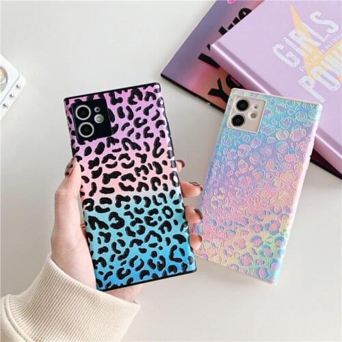 Luxury Rainbow Leopard Dot Case For iphone 11 Pro Leather Silicone Full For 12 Pro MAX mini 7 8 Plus Xs Xr X Pro Es 2020 Cover