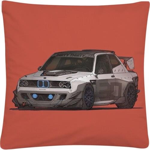 Super Speed Sports Car Cartoon Pattern Soft Short Plush Cushion Cover Pillow Case for Home Sofa Car Decor Pillowcase 45X45cm