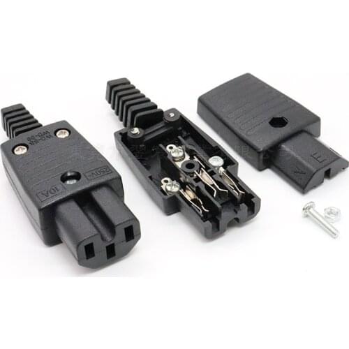 Universal Black 10A 250V Electrical AC Power Cord Adaptor IEC320 C14 C15 Battery-free Welding Plug Socket Convertor WD-09 WD-10