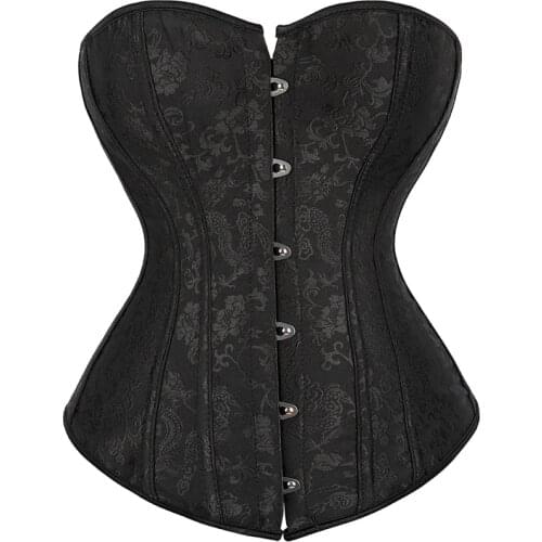 Corset Top for Women Lingerie Sexy Bustiers Overbust Gothic Clothes Halloween Vintage Plus Size Espartilho Mujer Black White